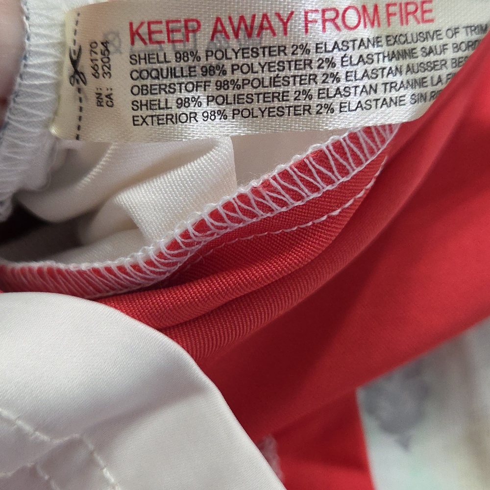 Free People Red and Cream Floral Panel Athletic Shorts - Picture 9 of 9